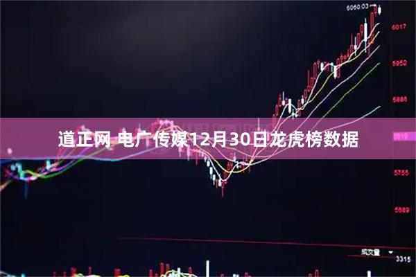 道正网 电广传媒12月30日龙虎榜数据