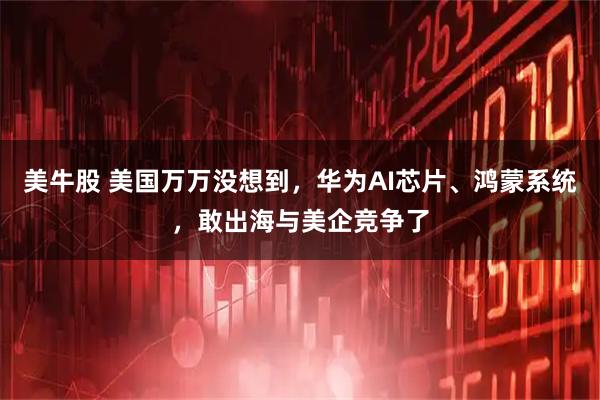美牛股 美国万万没想到，华为AI芯片、鸿蒙系统，敢出海与美企竞争了